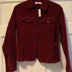Madewell Burgundy Corduroy Jean Jacket